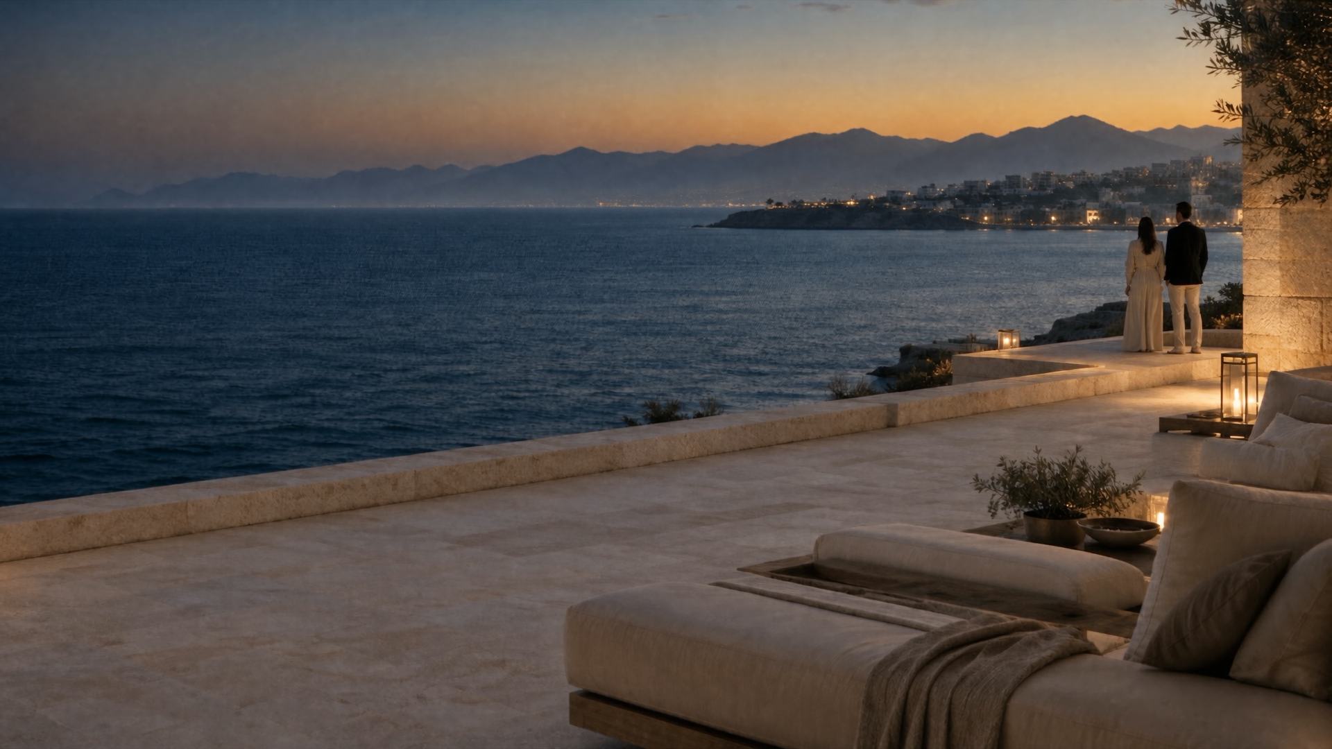 Dusk over the Ras Al Khaimah coastline